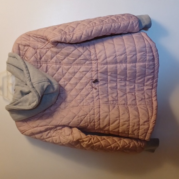 SEBBY, LITE PINK AND GRAY HOODIE JACKET, SIZE SMALL. SEE MEASUREMENTS BE… - Picture 1 of 7